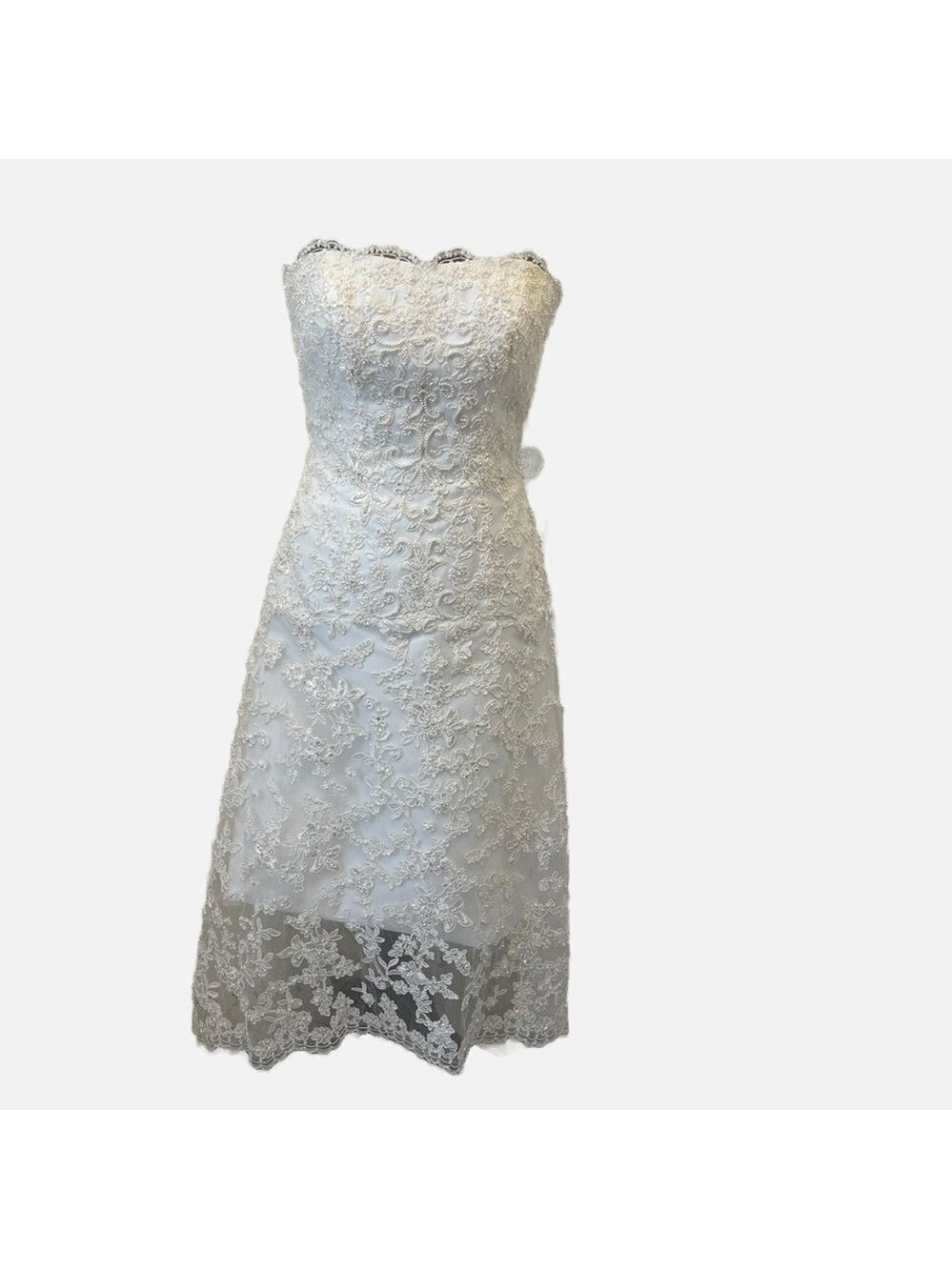 ALFRED ANGELO Strapless Wedding Gown Pearls Sequins Ethereal Fairycore Size 6